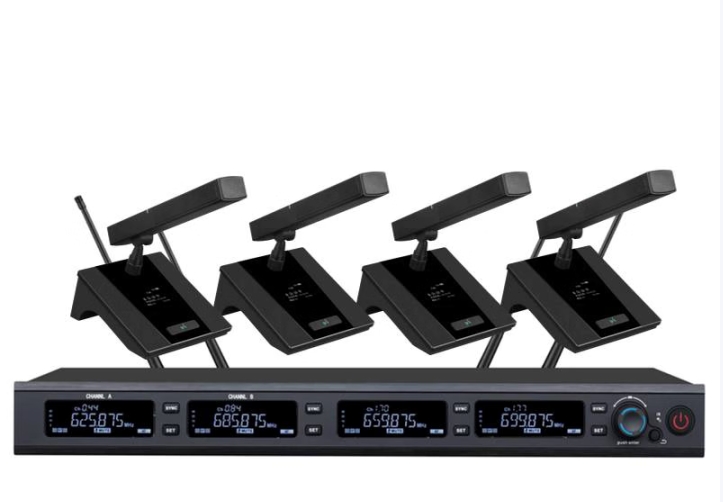 一拖四無(wú)線短桿鵝頸式會(huì)議話筒